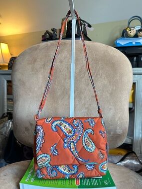 Vera Bradley Small Quilted Flap Hipster Crossbody Bag Manor Paisley New with Tag